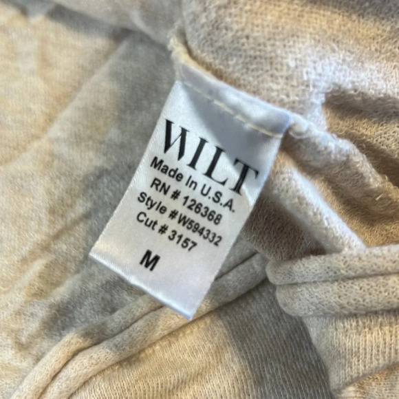 Wilt Lagenlook Boxy Long Sleeve Top Distressed Cream Cotton Cashmere Silk M - Picture 8 of 11